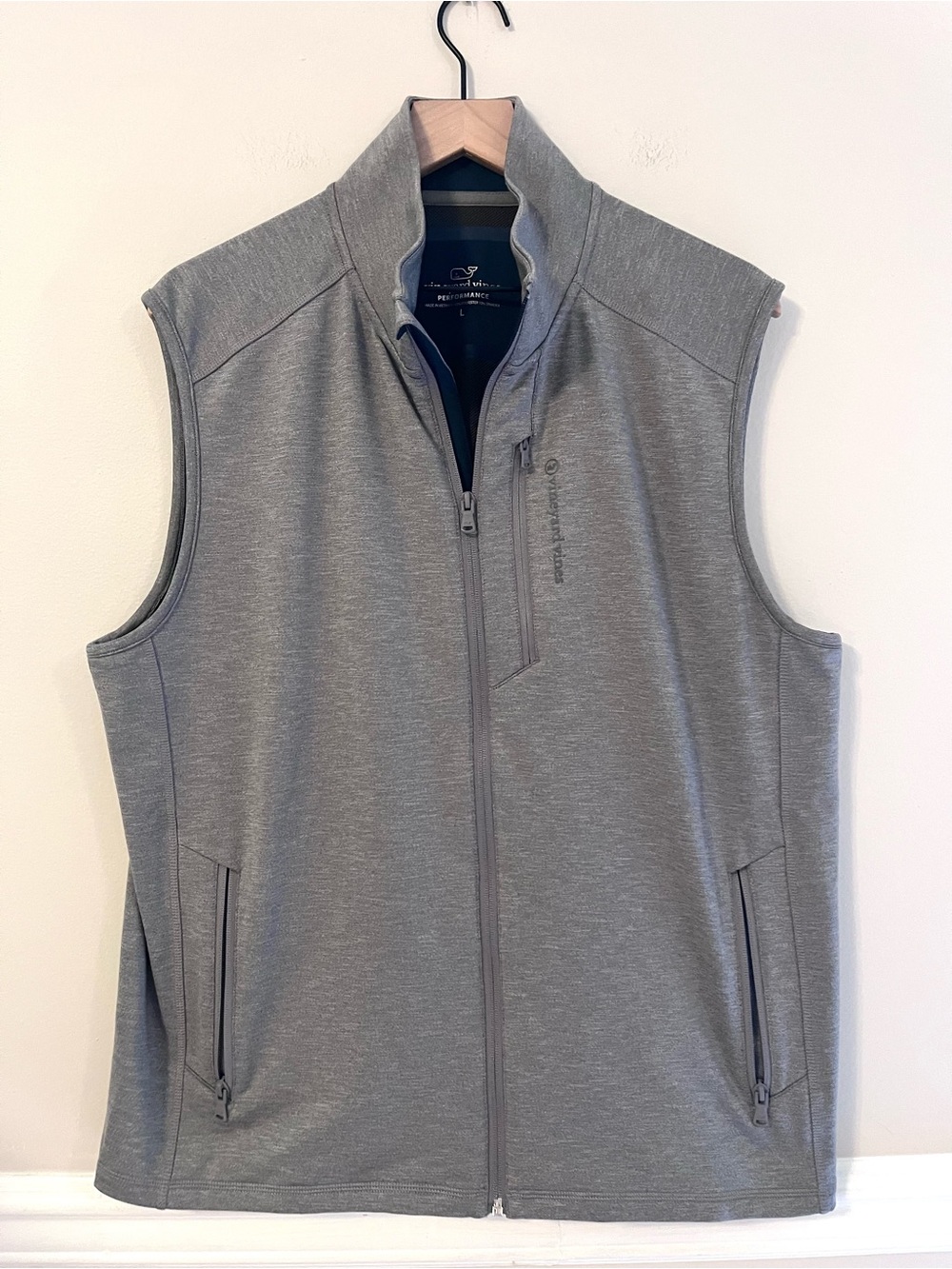 Vineyard Vines Men's Performance Vest Size L Gray Lightweight Athleisure Golf